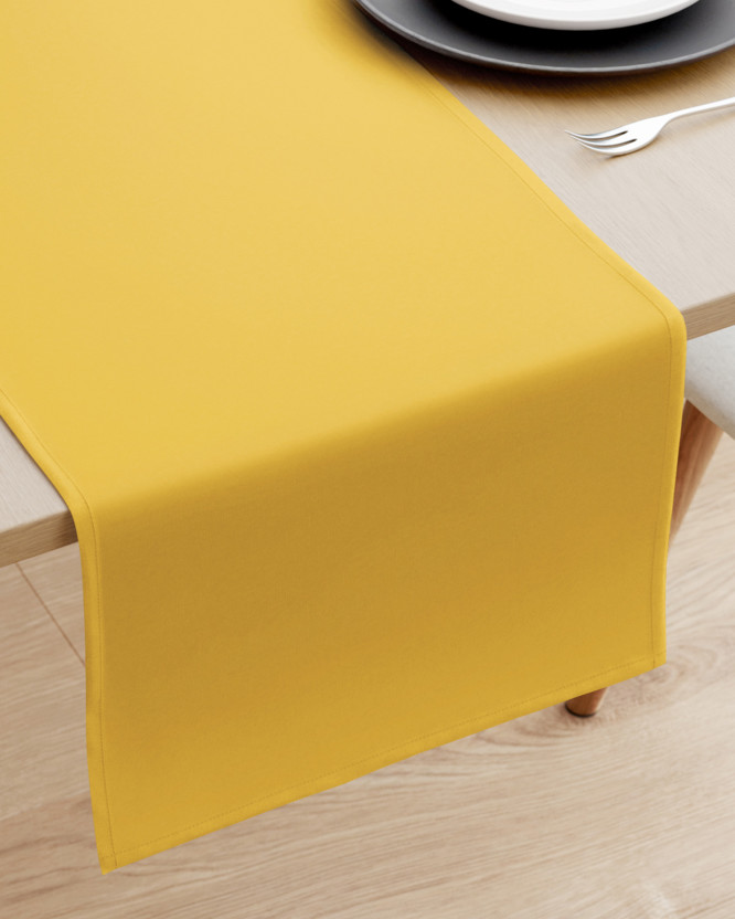 Bieżnik na stół z płótna bawełnianego - miodowy żółty