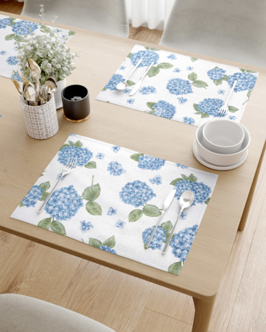 Podkładka na stół Loneta - niebieskie kwiaty hortensji - 2szt.