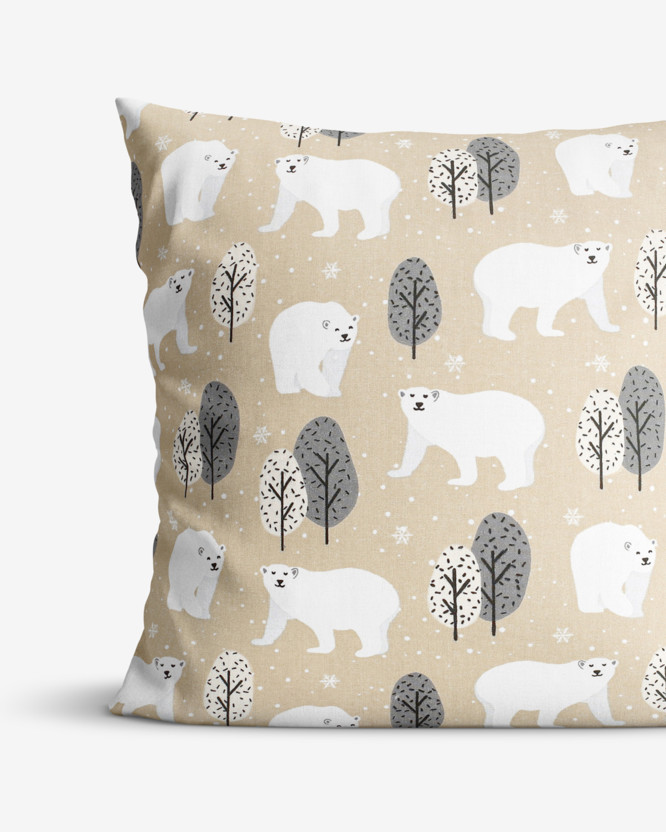 Poszewka na poduszkę bawełniana - niedźwiedzie polarne
