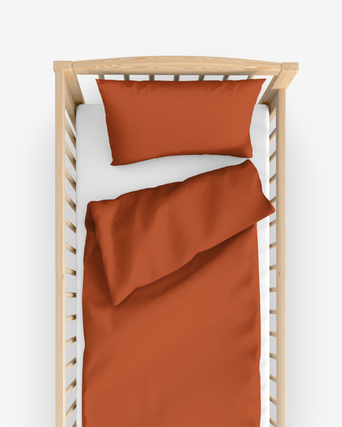 Pościel bawełniana do łóżeczka - ceglasta