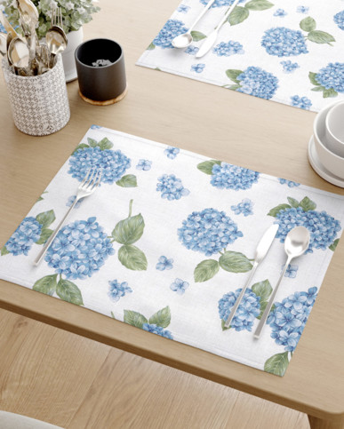 Podkładka na stół Loneta - niebieskie kwiaty hortensji - 2szt.