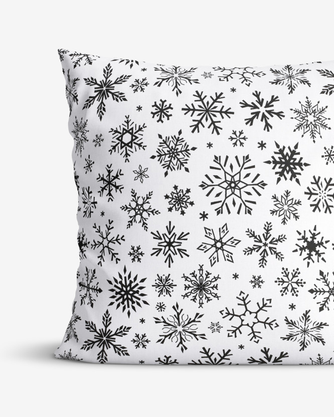 Poszewka na poduszkę bawełniana - płatki śniegu
