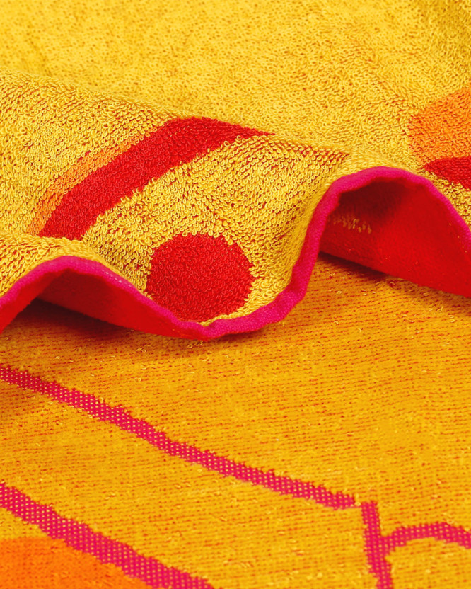 Duży ręcznik plażowy Delfin 90x165 cm - pomarańczowy