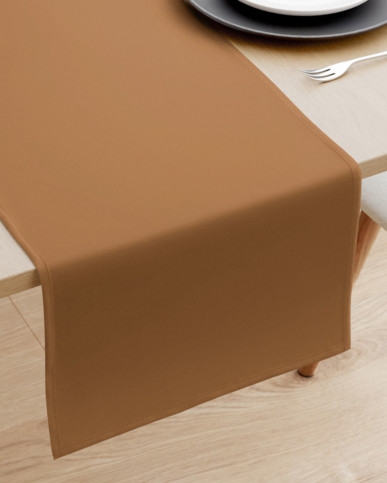 Bieżnik na stół z płótna bawełnianego - cynamonowo-brązowy